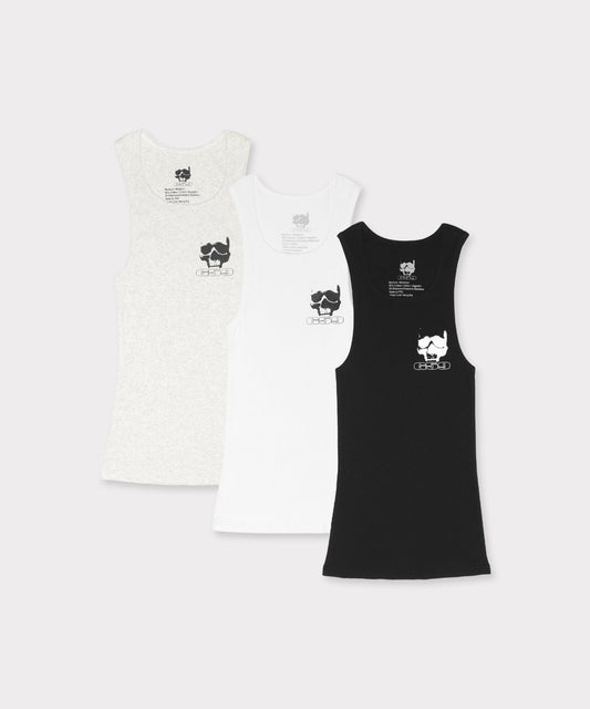 GREYFIVENINE LOGO 3 PACK RIBBED TANK (ASSORTED)